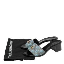 Pre Owned Louis Vuitton Multicolor LV Pop Monogram Canvas Lock It Mule Sandals Size 40