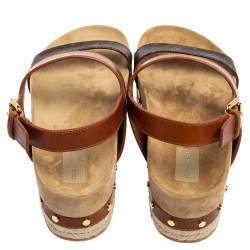 مملوكة مسبقًا صندل لوي فيتون تايملابس جلد وكانفس مونوغرامي مقاس 41