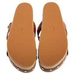 مملوكة مسبقًا صندل لوي فيتون تايملابس جلد وكانفس مونوغرامي مقاس 41