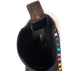 مملوكة مسبقًا Louis Vuitton Black Knit Fabric High Top Sneakers Size 37