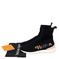 مملوكة مسبقًا Louis Vuitton Black Knit Fabric High Top Sneakers Size 37