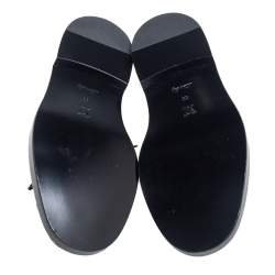 Louis Vuitton Black/Brown Monogram Canvas And Patent Leather Oxfords Size 39