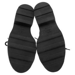 Pre Owned Louis Vuitton Black/Brown Leather And Coated Canvas Beaubourg Platform Derby Size 39.5