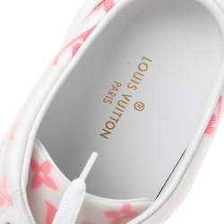 مملوكة مسبقًا Louis Vuitton Pink/White Monogram Mesh And Leather Stellar Open Back Sneakers Size 38.5