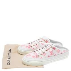 مملوكة مسبقًا Louis Vuitton Pink/White Monogram Mesh And Leather Stellar Open Back Sneakers Size 38.5