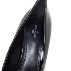 مملوكة مسبقًا حذاء كعب عالي لوي فيتون جلد لامع أسود مزين ماديلين مقدمة مربعة مقاس 39