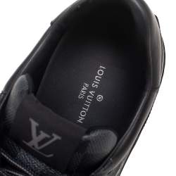 مملوكة مسبقًا Louis Vuitton Damier Graphite Coated Canvas and Black Leather Harlem Low-Top Sneakers Size 40