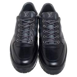مملوكة مسبقًا Louis Vuitton Damier Graphite Coated Canvas and Black Leather Harlem Low-Top Sneakers Size 40