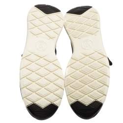 Pre Owned Louis Vuitton Black Knit Fabric Aftergame High-Top Sneakers Size 39