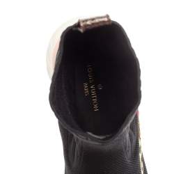 Pre Owned Louis Vuitton Black Knit Fabric Aftergame High-Top Sneakers Size 39