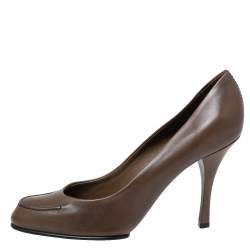 Pre Owned Louis Vuitton Brown Leather Pumps Size 38