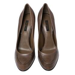 Pre Owned Louis Vuitton Brown Leather Pumps Size 38