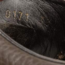 Pre Owned حذاء رياضي لوي فيتون جلد وسويدي بني منخفض من أعلى مقاس 38