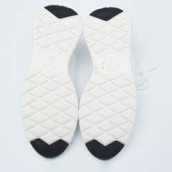 مملوكة مسبقًا Louis Vuitton White Knit Fabric And Leather Aftergame Lace Up Sneakers Size 38