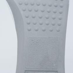 مملوكة مسبقًا Louis Vuitton White Knit Fabric And Leather Aftergame Lace Up Sneakers Size 38