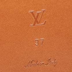 Pre Owned حذاء سلايد فلات لوي فيتون إسكال لوك إت كانفاس مقوى مونوغرامي ثنائي اللون مقاس 37