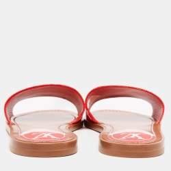 Pre Owned حذاء سلايد فلات لوي فيتون إسكال لوك إت كانفاس مقوى مونوغرامي ثنائي اللون مقاس 37