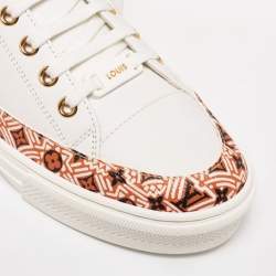 Louis Vuitton White Leather And Coated Canvas Stellar Low Top Sneakers Size 36.5
