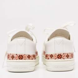 Louis Vuitton White Leather And Coated Canvas Stellar Low Top Sneakers Size 36.5