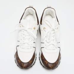 مملوكة مسبقًا Louis Vuitton White/Brown Canvas And Leather Run Away  Sneakers Size 38