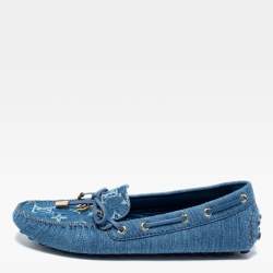 Louis Vuitton Blue Denim Monogram Denim Bow Platform Sandals Size 5.5/36 -  Yoogi's Closet