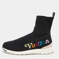 Authentic Louis Vuitton Aftergame Black Monogram Sock Sneakers