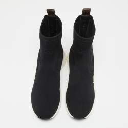مملوكة مسبقًا Louis Vuitton Black Knit Fabric Aftergame High-Top Sneakers Size 36