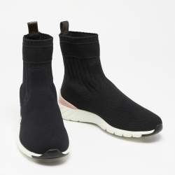 مملوكة مسبقًا Louis Vuitton Black Knit Fabric Aftergame High-Top Sneakers Size 36