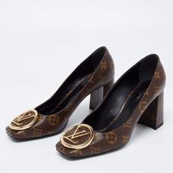 Fabric heels Louis Vuitton Brown size 37 EU in Cloth - 35193404