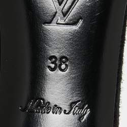 مملوكة مسبقًا Louis Vuitton Black Suede Madeleine Slide Sandals Size 38