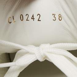 مملوكة مسبقًا Louis Vuitton White/Monogram Canvas and Leather Run Away Sneakers Size 38
