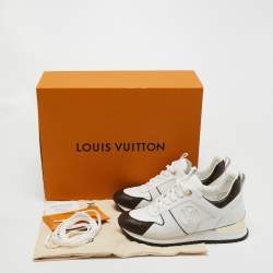 مملوكة مسبقًا Louis Vuitton White/Monogram Canvas and Leather Run Away Sneakers Size 38