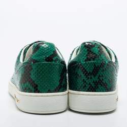 Louis Vuitton Green Python Leather Frontrow Sneakers Size 36.5