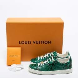 Louis Vuitton Green Python Leather Frontrow Sneakers Size 36.5