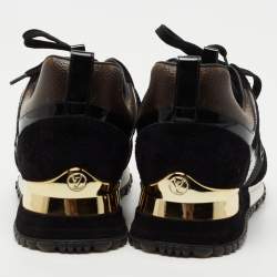 Louis Vuitton Black/Brown Mesh, Suede and Monogram Canvas Run Away Sneakers Size 36