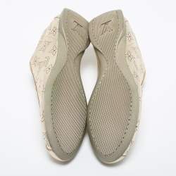 Pre Owned Louis Vuitton Gold Perforated Monogram Leather Low Top Sneakers Size 37.5