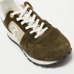 Louis Vuitton Green/White Suede, Mesh and Leather Run Away Low-Top Sneakers Size 40