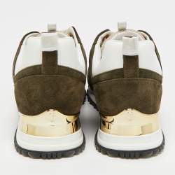Louis Vuitton Green/White Suede, Mesh and Leather Run Away Low-Top Sneakers Size 40