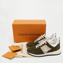 Louis Vuitton Green/White Suede, Mesh and Leather Run Away Low-Top Sneakers Size 40