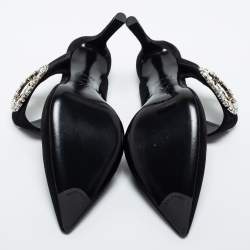 Louis Vuitton Black Suede Madeleine Pointed Toe Mules Size 39