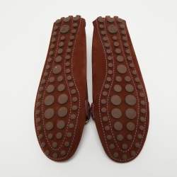 مملوكة مسبقًا Louis Vuitton Brown Suede Oxford Loafers Size 39.5