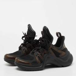 مملوكة مسبقًا Louis Vuitton Black/Brown Mesh and Monogram Canvas Archlight Sneakers Size 39