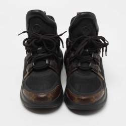 مملوكة مسبقًا Louis Vuitton Black/Brown Mesh and Monogram Canvas Archlight Sneakers Size 39