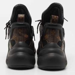 مملوكة مسبقًا Louis Vuitton Black/Brown Mesh and Monogram Canvas Archlight Sneakers Size 39