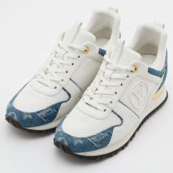 Louis Vuitton Blue Denim, Leather Run Away Sneakers Size 37 at 1stDibs