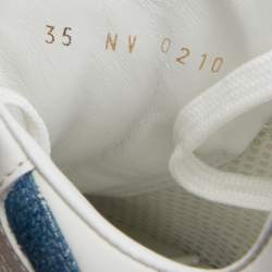 Louis Vuitton White/Blue Monogram Denim, Leather and Mesh Run Away Sneakers Size 35