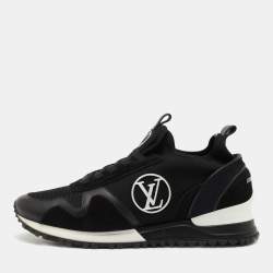 Louis Vuitton Black Leather and Mesh Run Away Low Top Sneakers Size 39.5