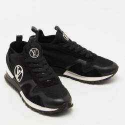 Louis Vuitton Black Leather and Mesh Run Away Low Top Sneakers Size 39.5