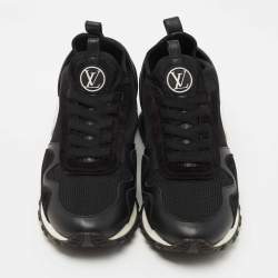 Louis Vuitton Black Leather and Mesh Run Away Low Top Sneakers Size 39.5