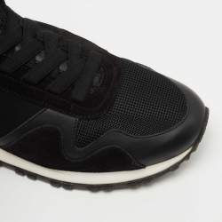 Louis Vuitton Black Leather and Mesh Run Away Low Top Sneakers Size 39.5